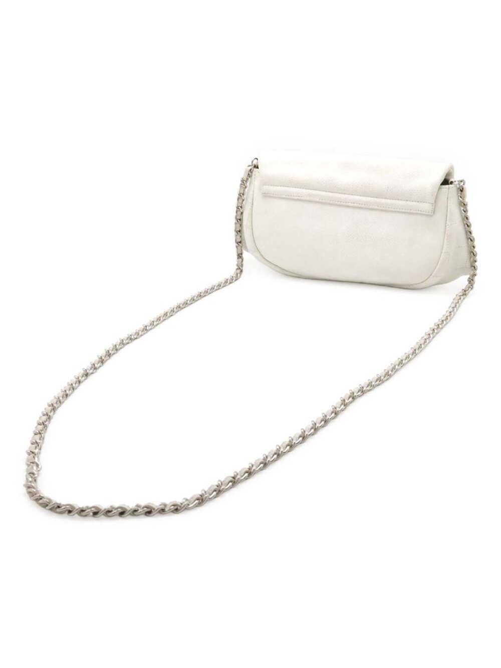 Chanel Half Moon CC Logo Chain Wallet Shoulder Bag Pochette Caviar Leather - Picture 2 of 8